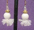 Boucles d\'oreilles dentelle blanche