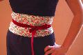 Ceinture Obi en tissu fleuri