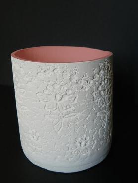 pot porcelaine dentelle