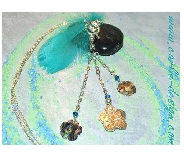 sautoir abalone et argent