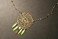 Les Belles Du Sud : Collier Amazonia - Vert fluo/Bronze