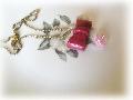 Collier noeud bordeaux romantique