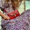 Sac Banane Cuir Rouge Crocodile