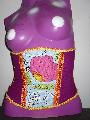 corset ceinture fleurs en coton