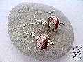 Miss libellule : Boucles d'oreilles en argent 925 perles rouges en