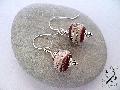 Boucles d\'oreilles en argent 925 perles rouges en