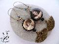 Boucles d\'oreilles perles peintes en porcelaine r