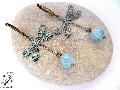 boucles d\'oreilles libellules bleues
