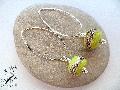 Pendants d\'oreilles argent 925 perles vertes en v