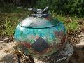 boite en raku turquoise